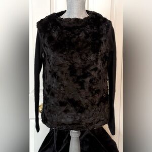 ZARA Faux Fur Long Sleeve Sweater- Sz S